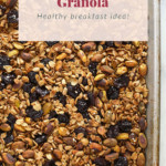 Granola on a baking sheet.