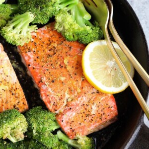 lemon pepper salmon in cast iron