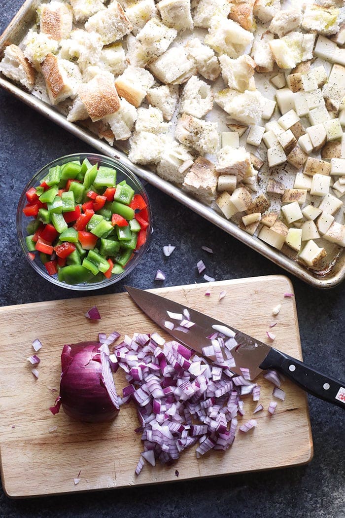 Ingredients for spicy italian sausage egg bake