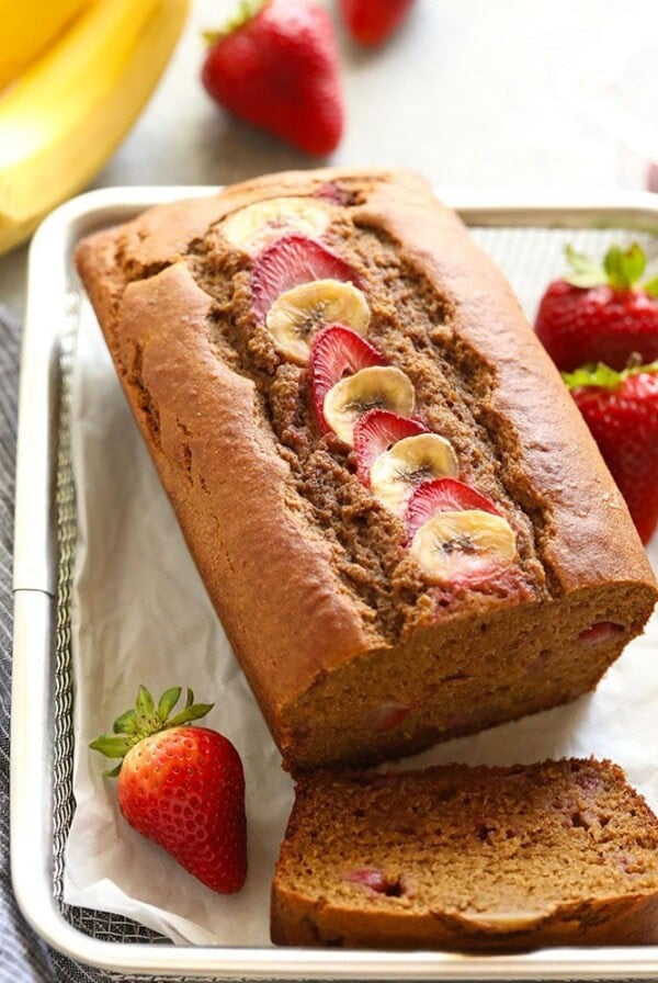 a strawberry banana bread.