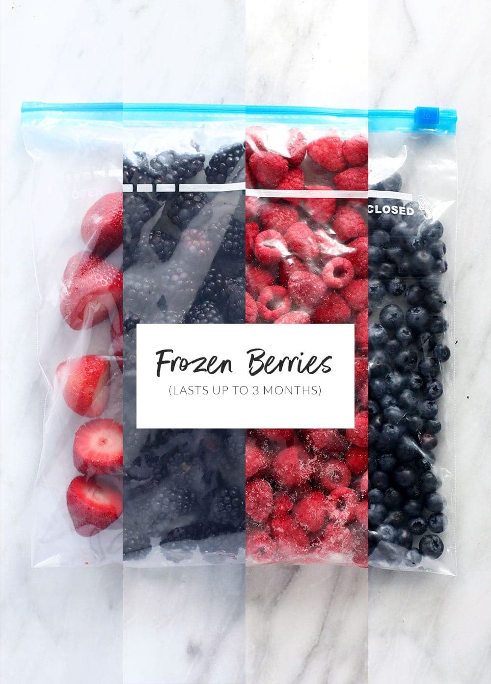 frozen berries in freezer safe ziplocs