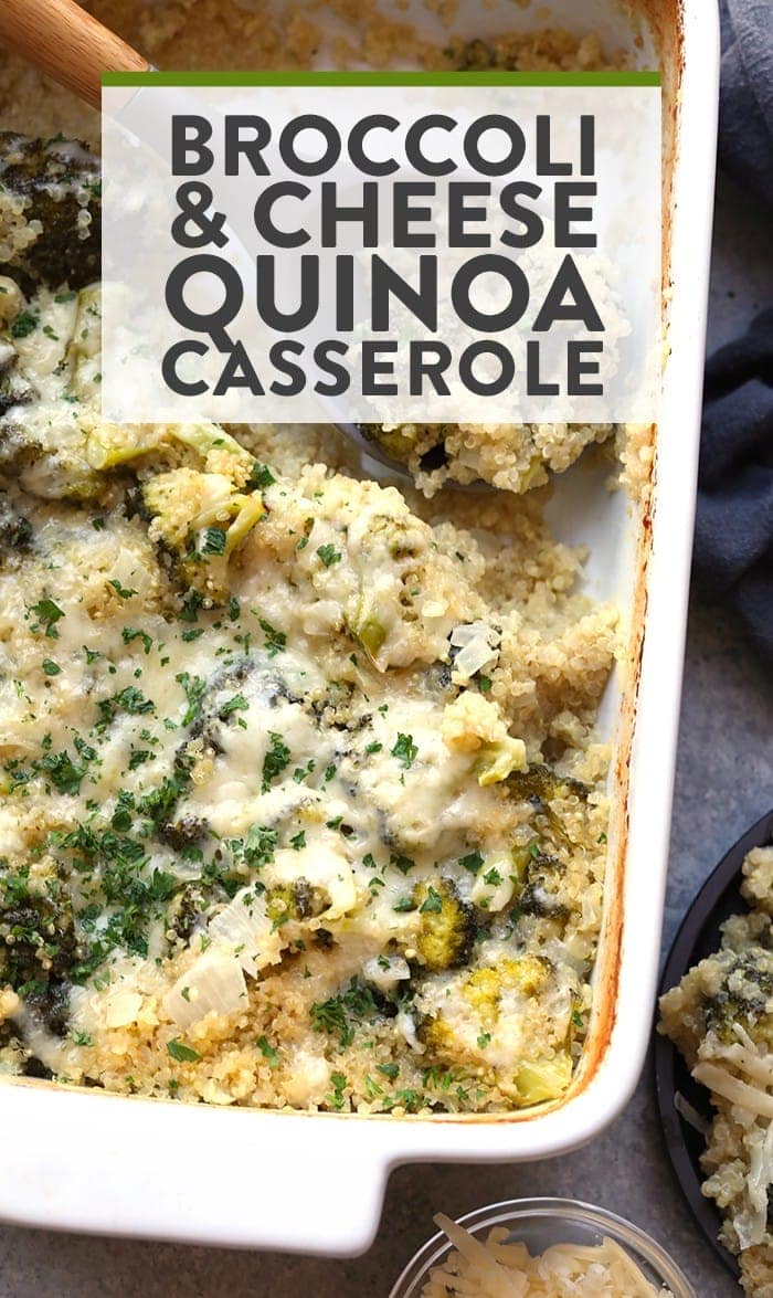 Add some nutrition to the classic broccoli and cheese casserole with this healthy twist! Make this Broccoli and Cheese Quinoa Casserole with just a few ingredients for a wholesome, vegetarian meal.