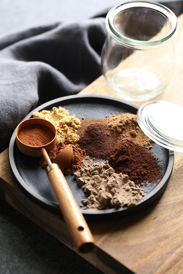 chai spices on a plate