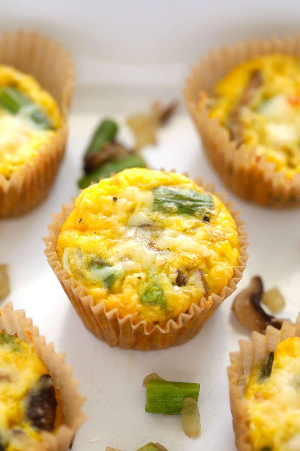 Baked asparagus and mushroom egg cups