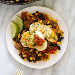 easy taco casserole on a plate