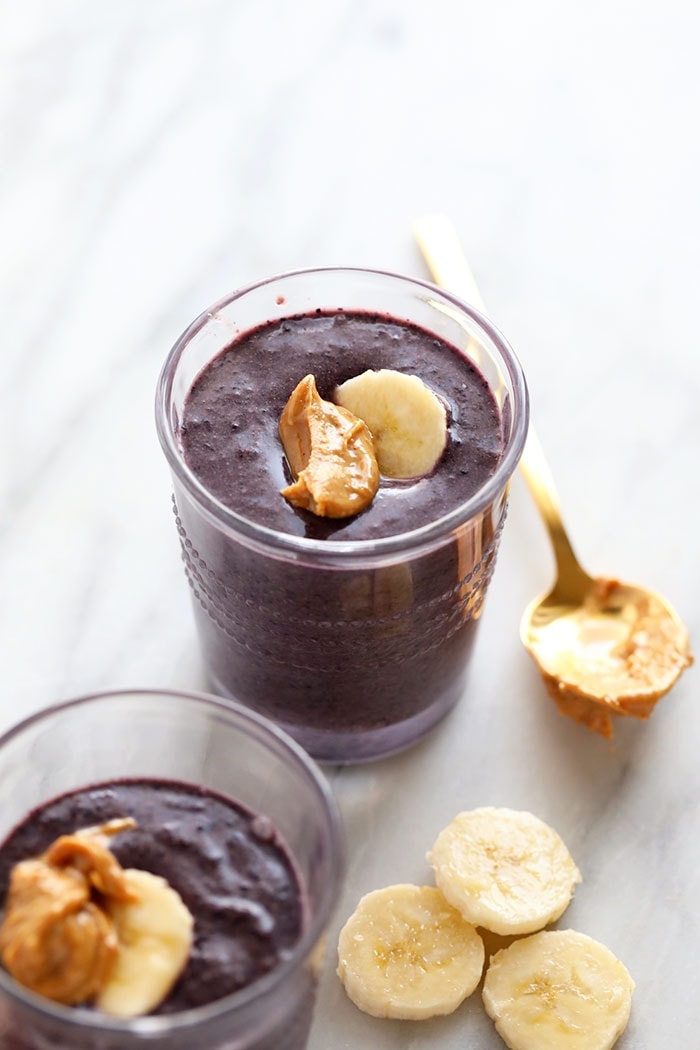 Pumpkin berry smoothie in a glass