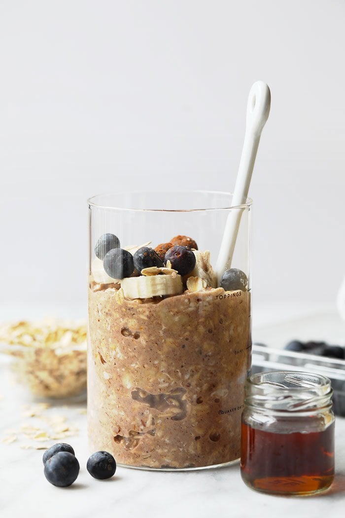 Maple French Toast Overnight Oats in Jar