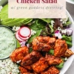 Spicy chicken salad with sriracha dressing.