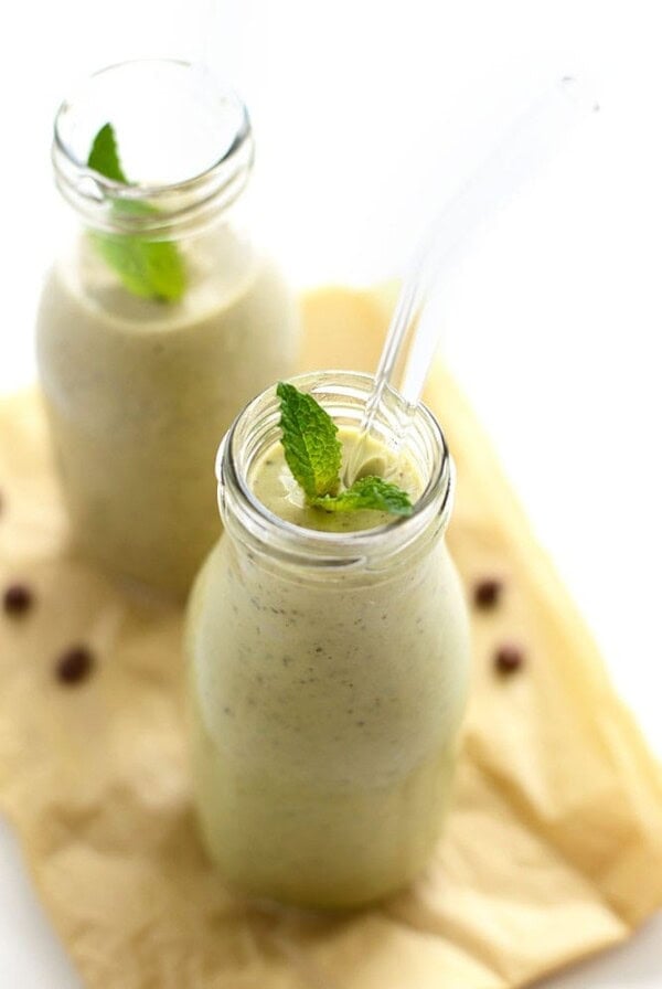 A Minty Avocado Banana Smoothie