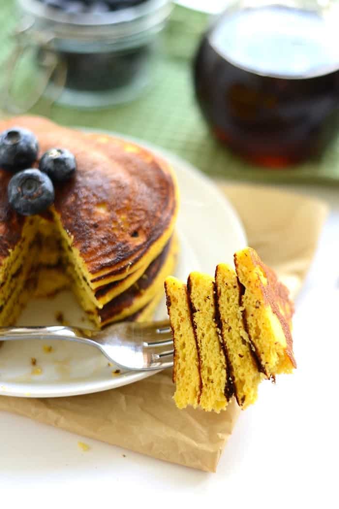 Forkful of Coconut Flour Pancakes {Paleo}