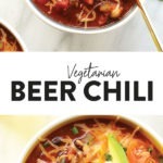 Two bowls of flavorful vegetarian beer chili.