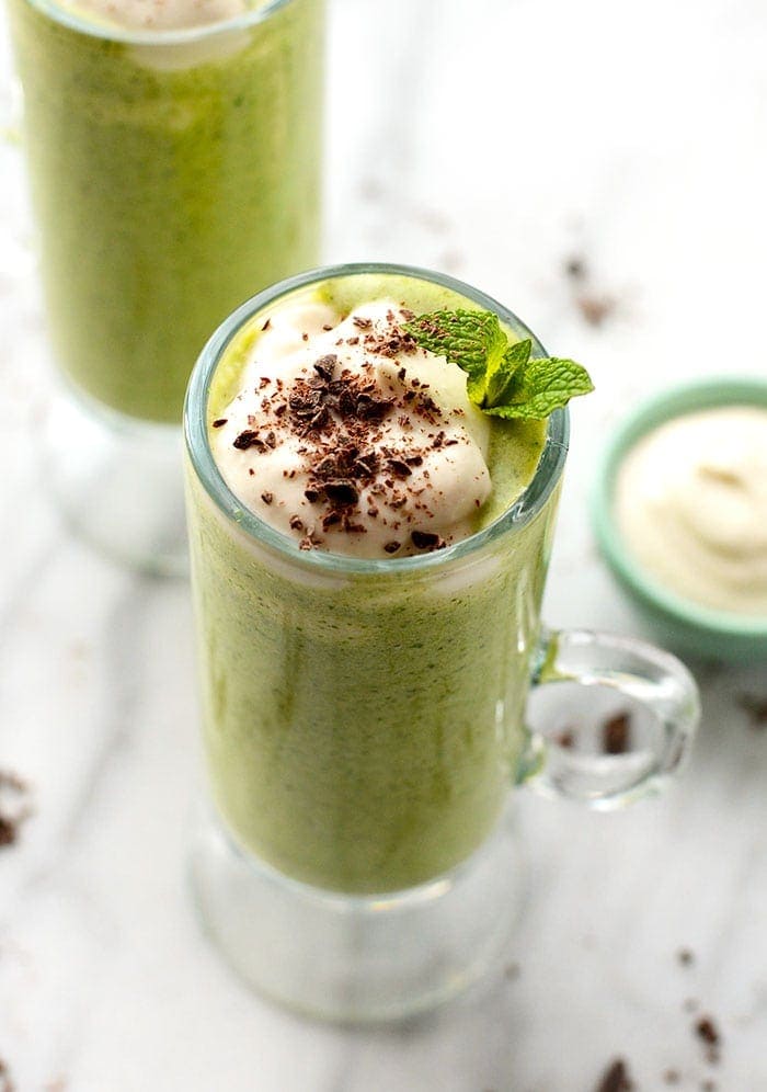 shamrock shake in glass