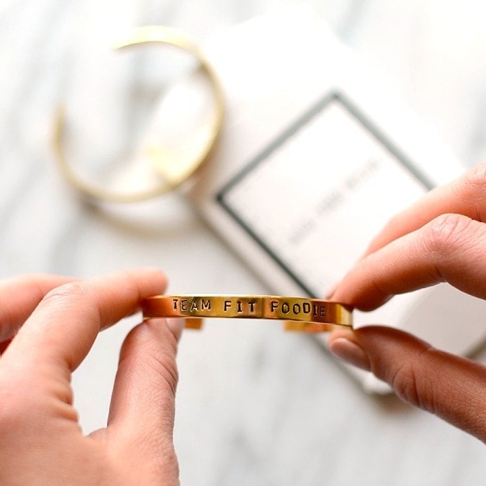 Hand stamped All the Wire Metal Plate Bracelet 