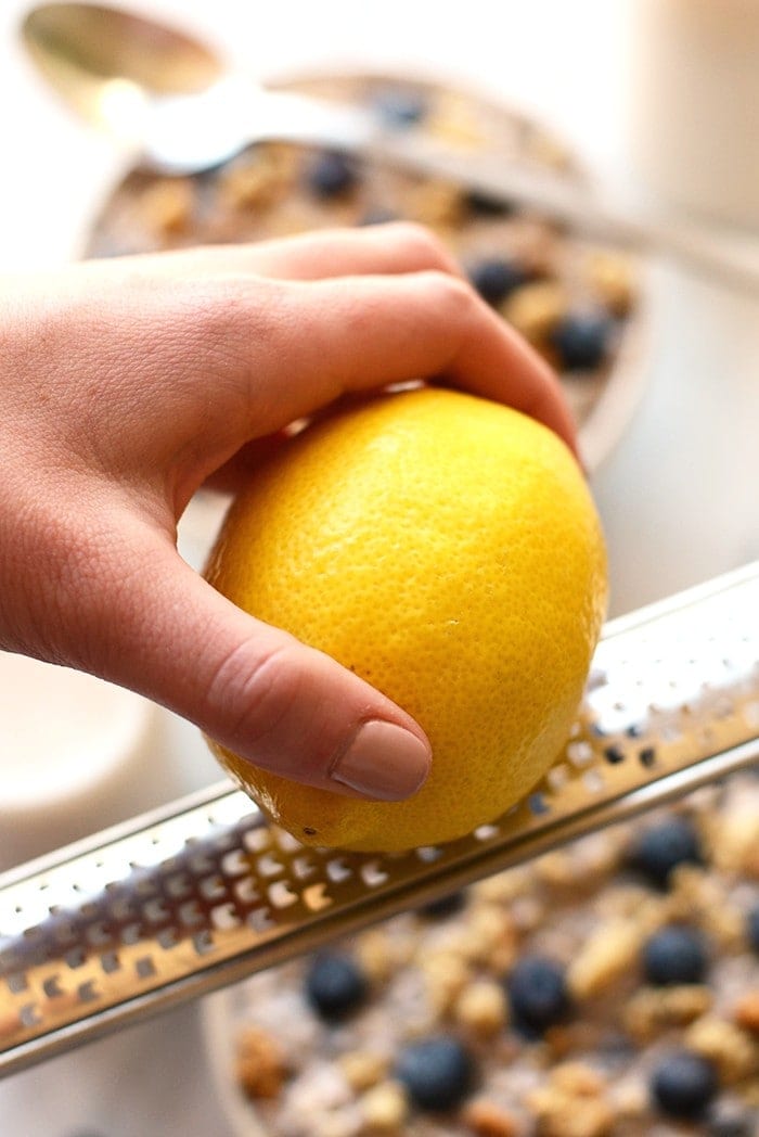 zesting a whole lemon