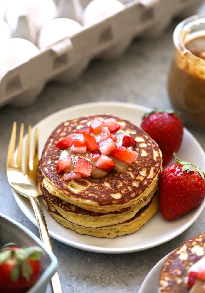 stack of almond flour pancakes