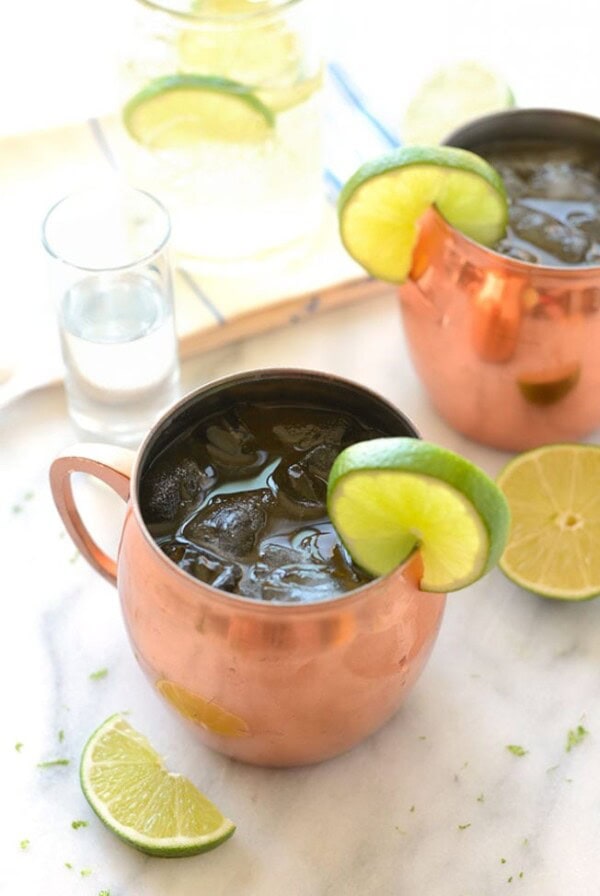 Moscow mule in copper mug