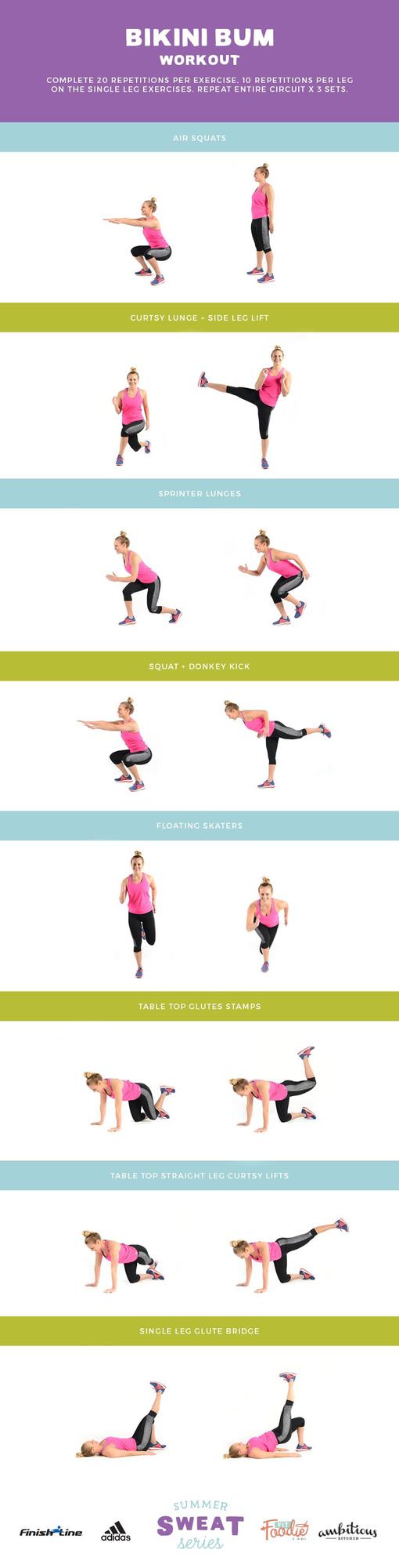 Do this Bikini Bum Workout anywhere at anytime! All you need is your bodyweight and about 30 minutes.