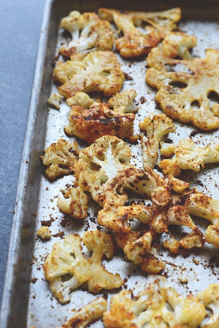 roasted cauliflower in pan