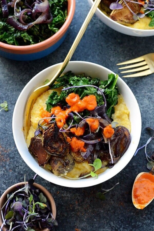 Vegetarian Meal Prep Idea: Mashed potatoes with kale and carrots.