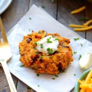 sweet potato hash browns fritters ready to be served