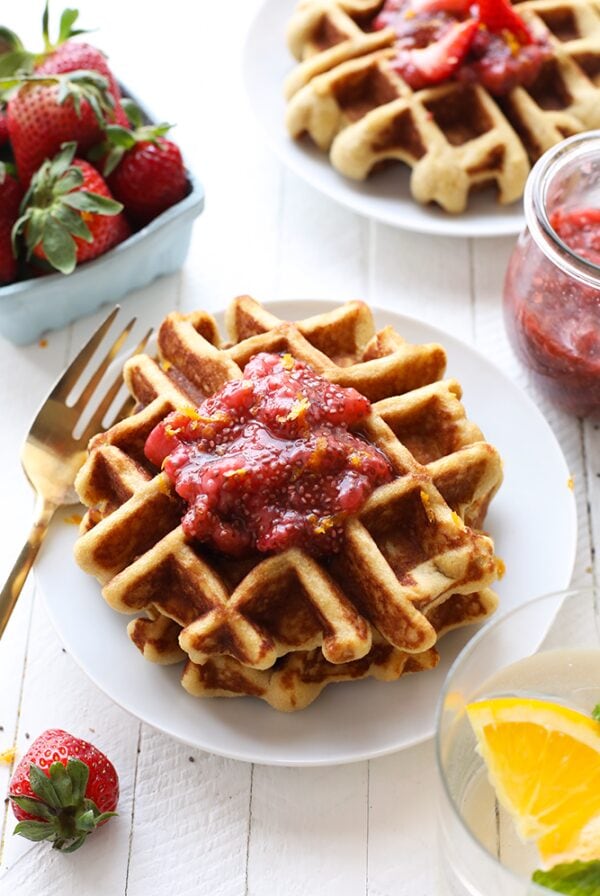 Gluten Free Waffles on plate.