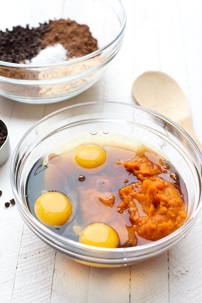 Sneaky Sweet Potato Skillet Brownies - these brownies are everything you've ever wanted in a dessert. They're fudgy, grain-free, and made with a secret ingredient- pureed sweet potatoes!