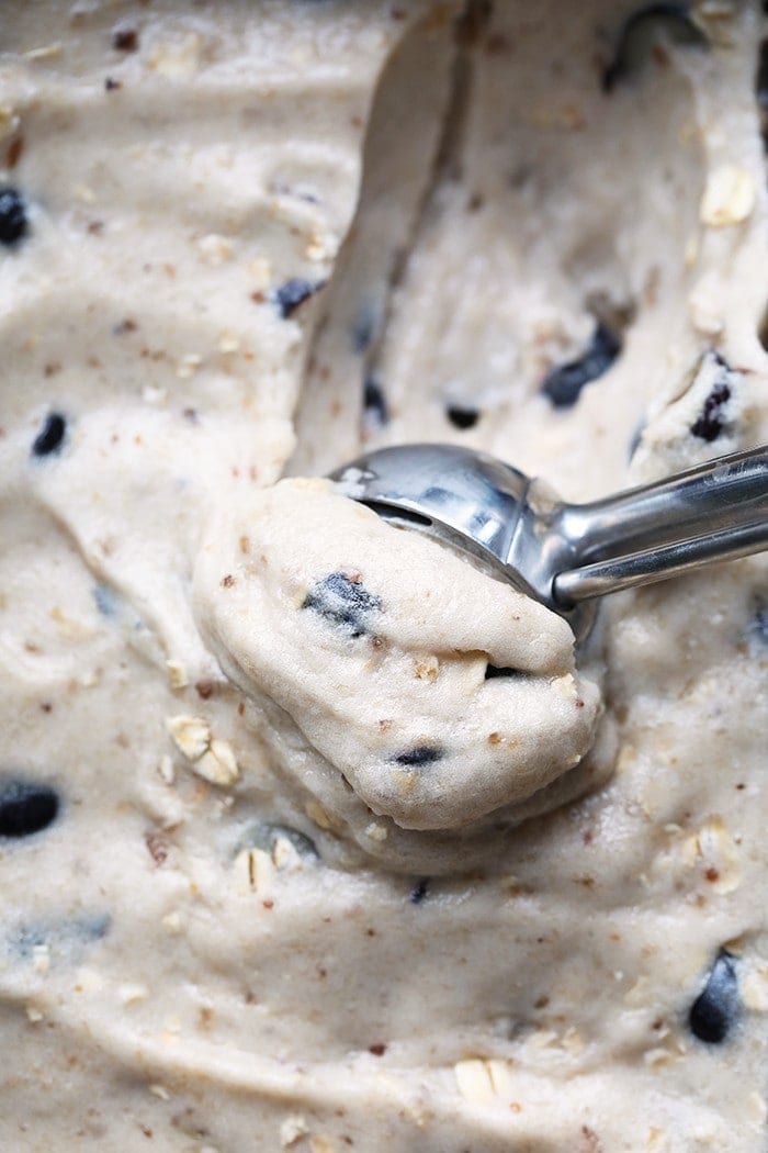 Cool off this summer with this Vegan Blueberry Muffin Banana Soft-Serve. It is naturally sweetened, delicious, and made with only six ingredients!