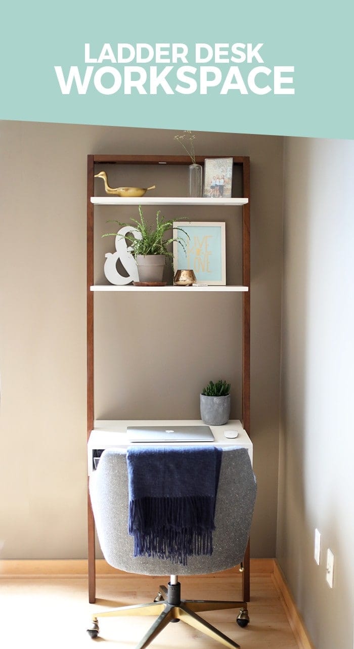 This amazing ladder desk is the perfect workspace for a small space and super reasonably priced at West Elm!