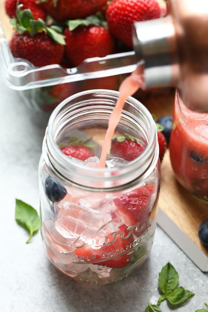 This Strawberry Basil Kombucha Mocktail is a refreshing summer drink that everyone will love! Not only does it taste amazing, but it supports a healthy gut and is packed with vitamins all at the same time.