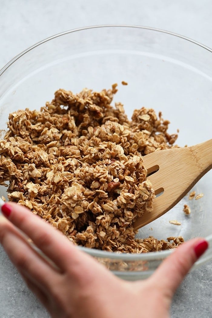 Crisp topping in bowl.