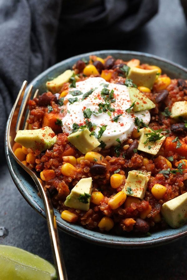 Mexican quinoa in bowl