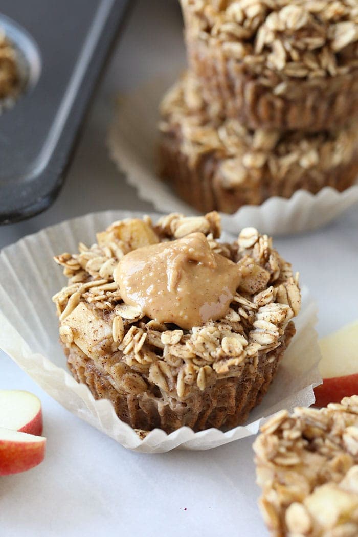 baked apple oatmeal with peanut butter