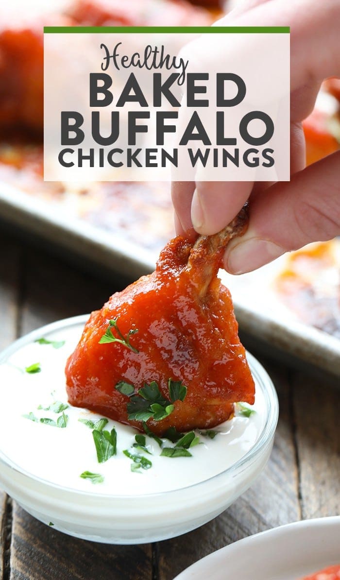 Healthy baked buffalo chicken wings