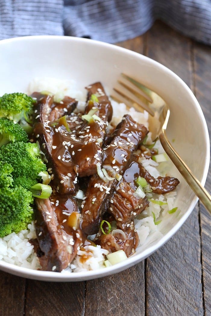 sous vide steak on rice