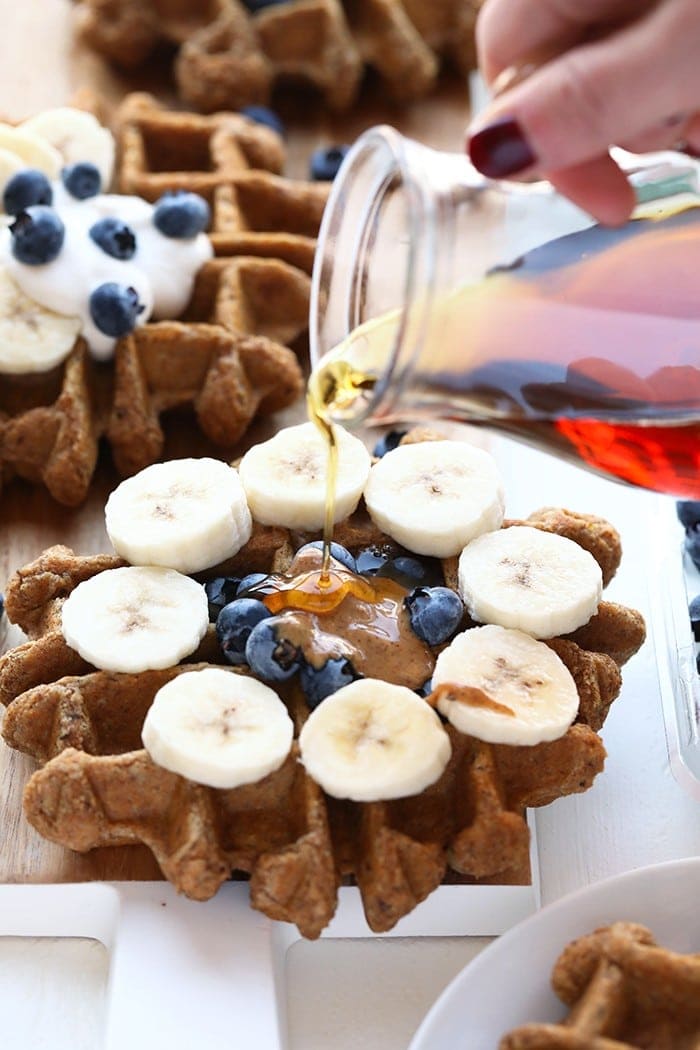 vegan waffles on a plate