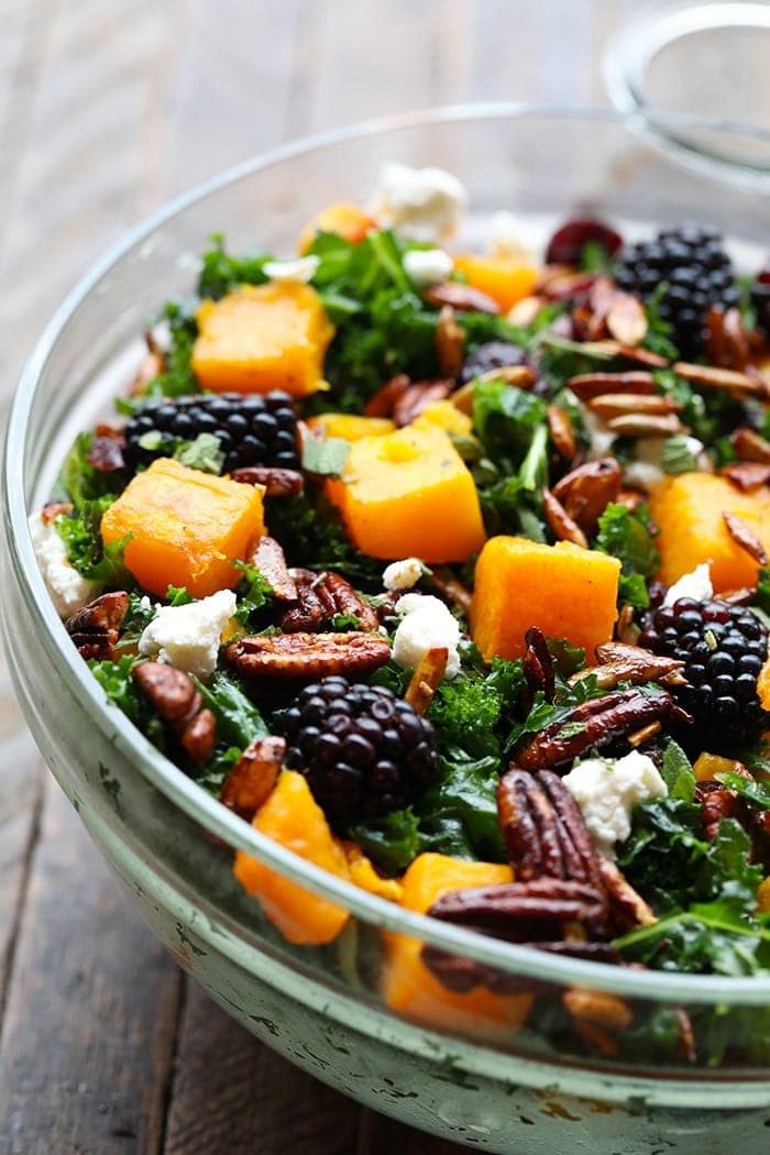 harvest salad in salad bowl