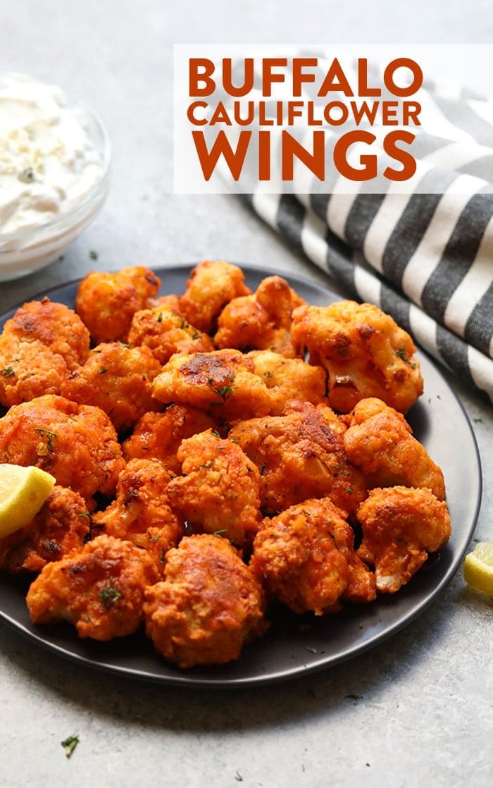 Buffalo cauliflower wings on a plate