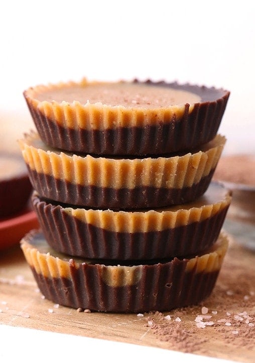 stack of homemade peanut butter cups