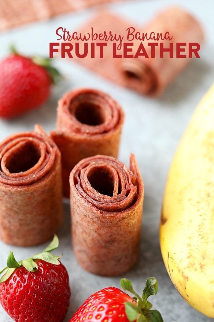  With just four simple ingredients you can make your own HEALTHY Strawberry Banana Fruit Leather at home without the use of a dehydrator!