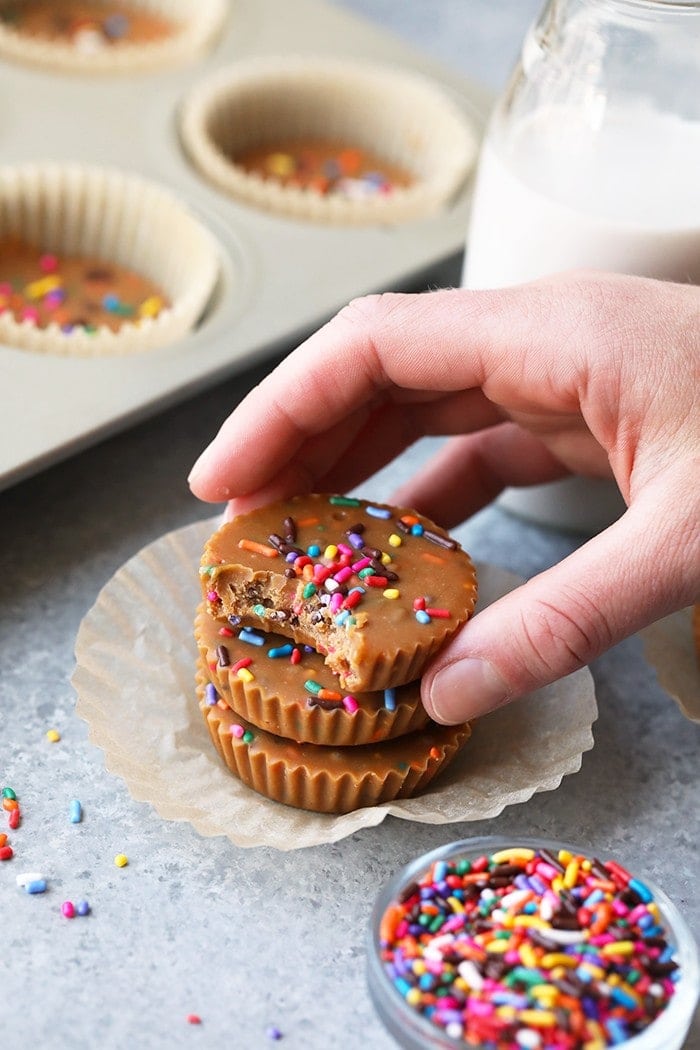 cake batter cashew butter cups