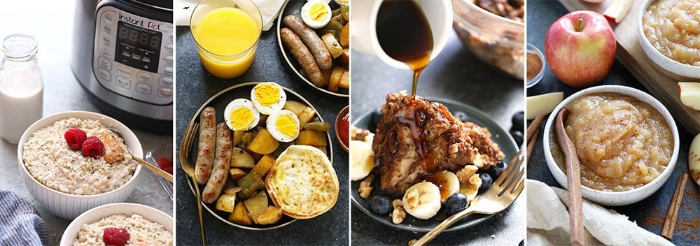 A collage of Instant Pot breakfast recipes