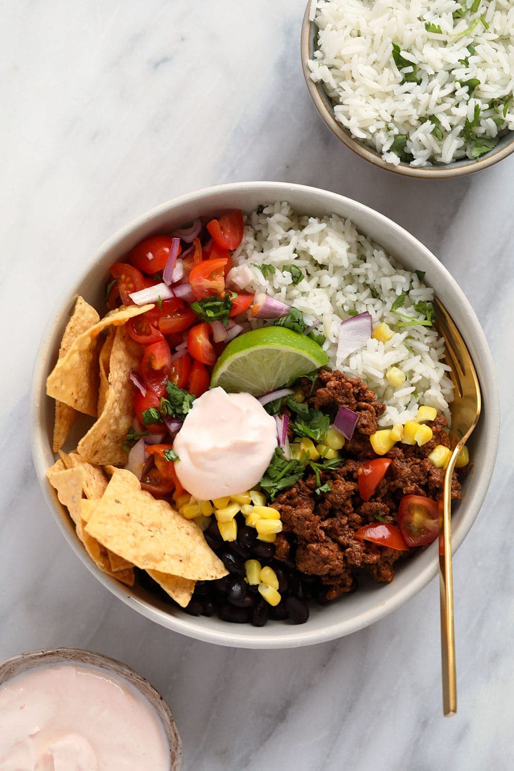 Beef taco bowls.