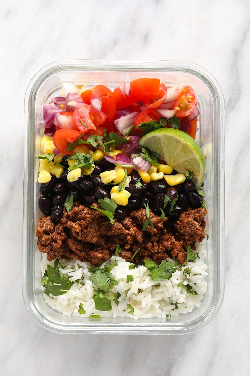 Meal-prep taco bowl recipe.