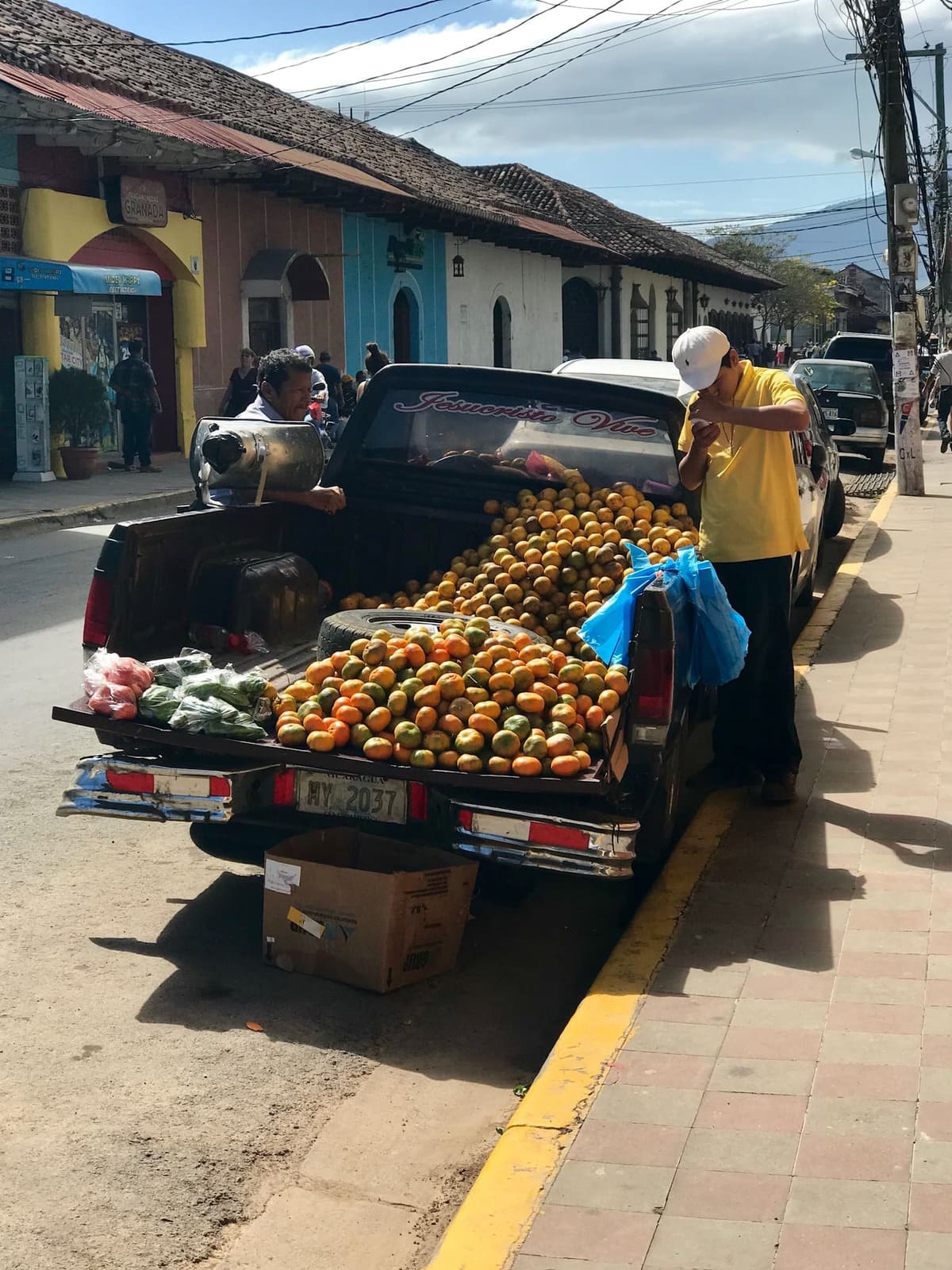 Truck full of oranges. 