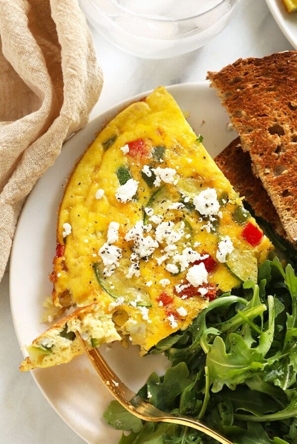 Frittata on a plate.