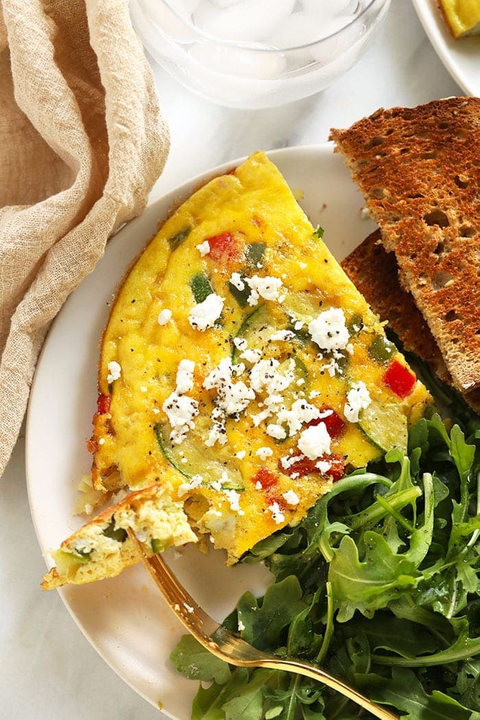 Frittata on a plate.