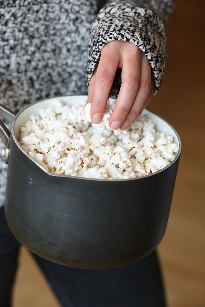 Popped Popcorn in a pot