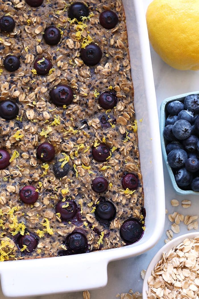 Lemon Blueberry Oatmeal Bake