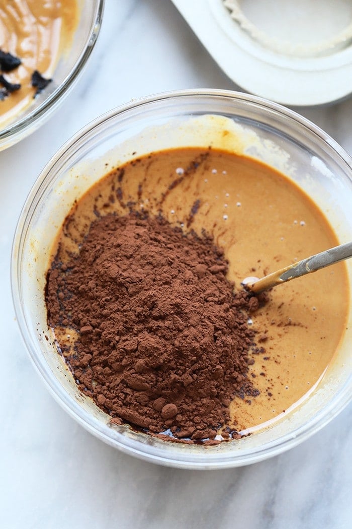 Oreo Cashew Butter Cups batter in a bowl. 