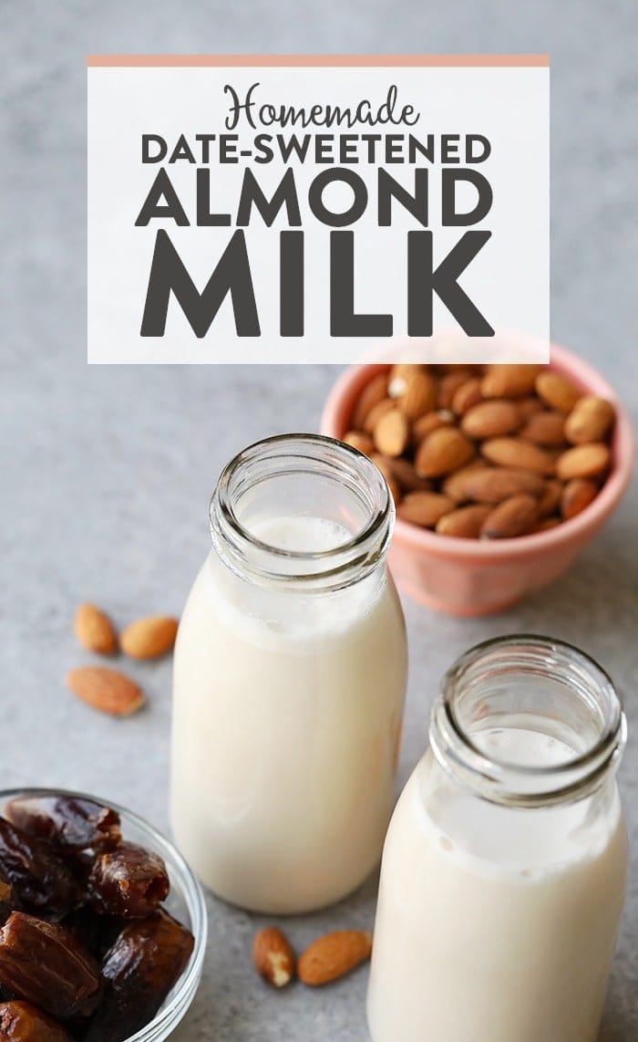 homemade almond milk in a jug